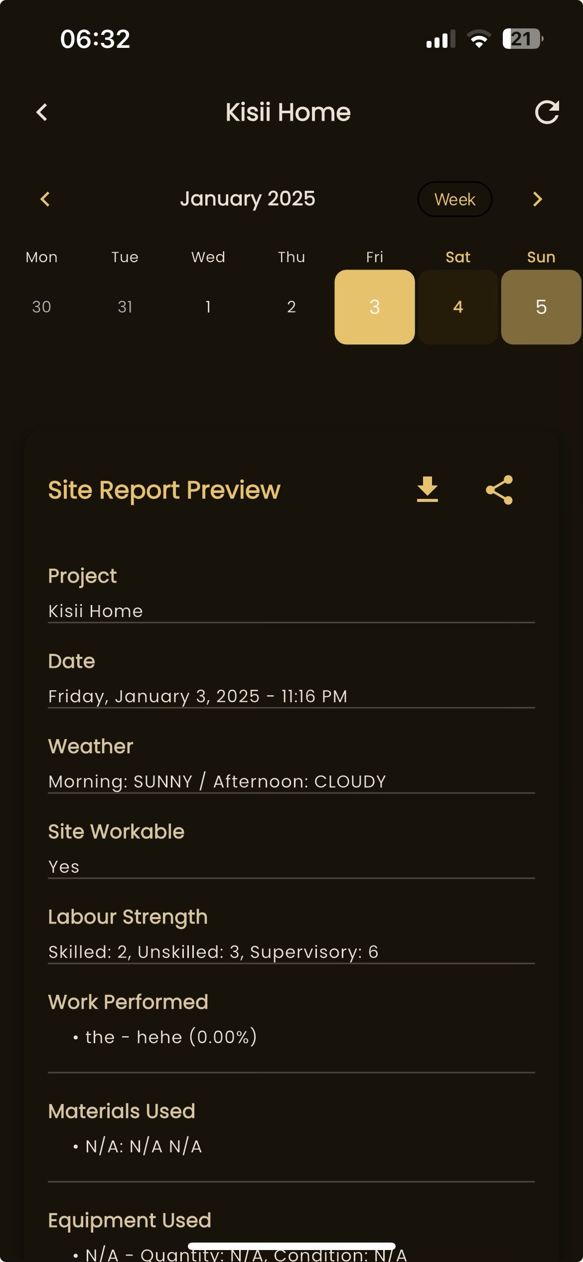Project progress dashboard